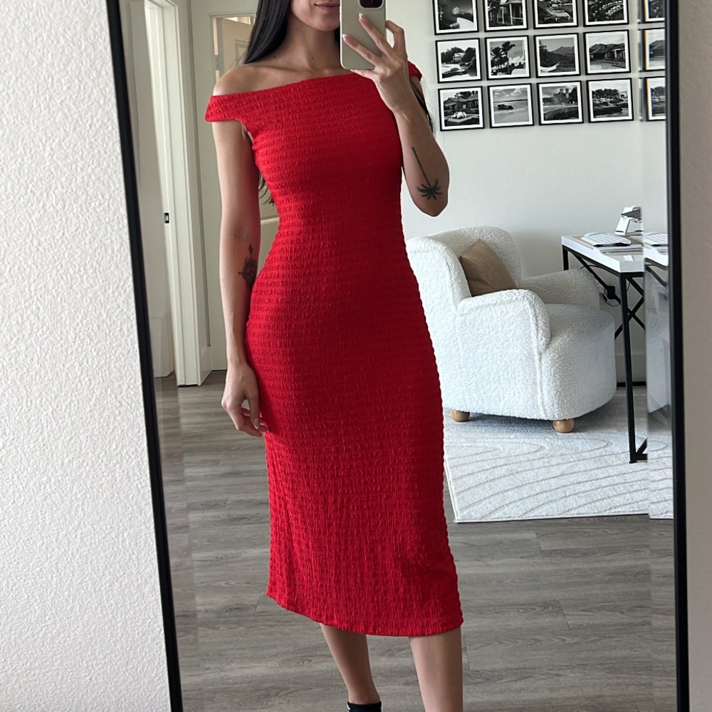 Red mango dress